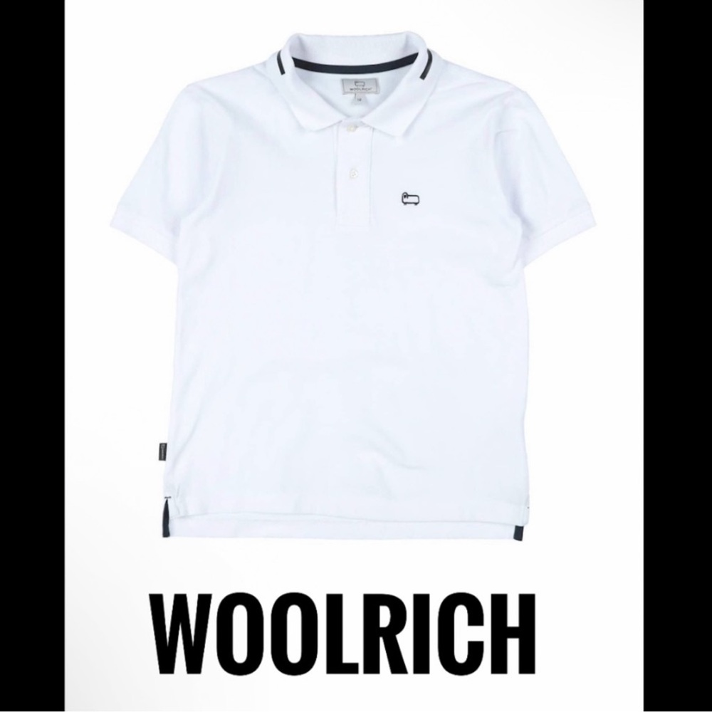 Authentic Woolrich boys designer white  signature polo shirt sz 6